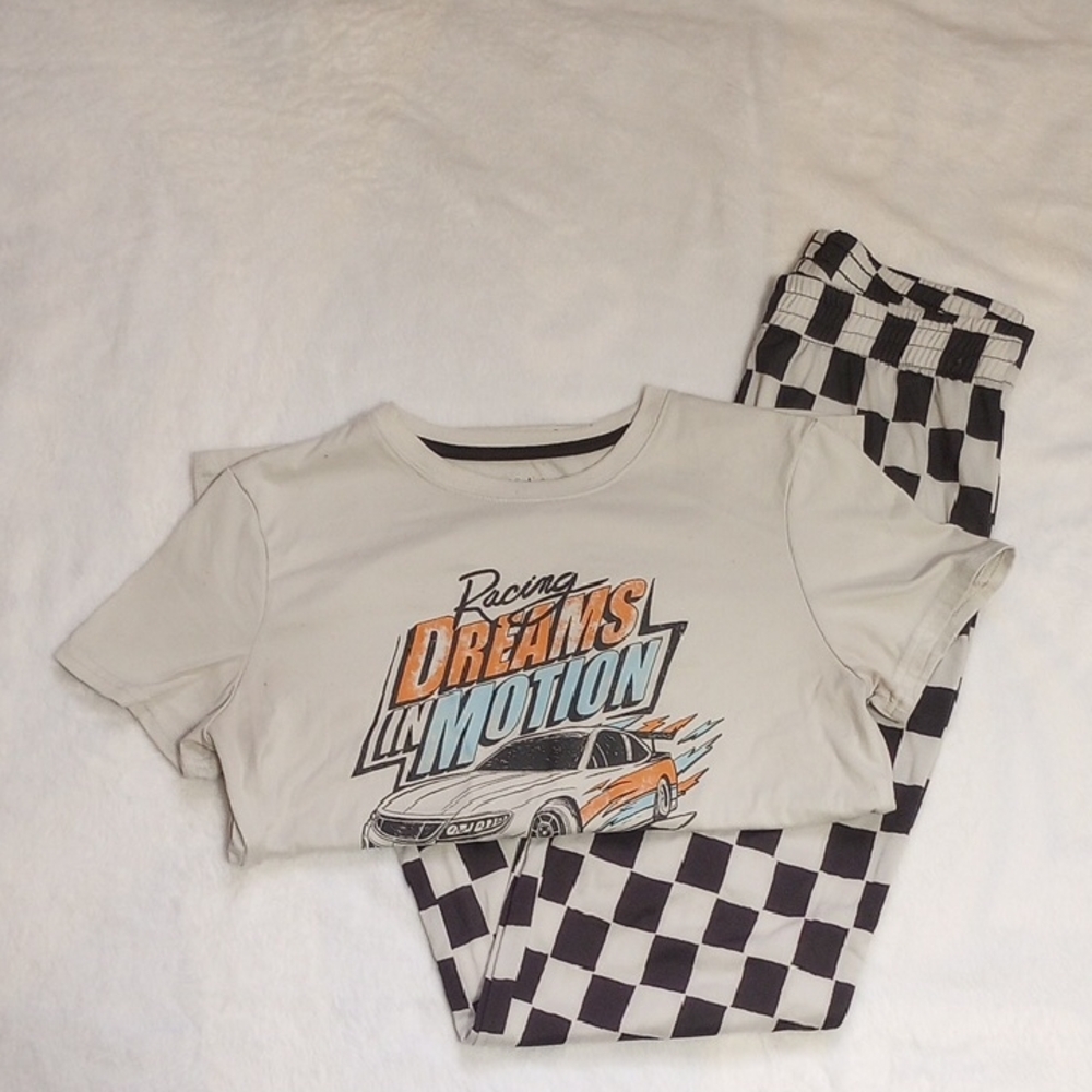 Cat & Jack Racing Dreams Pajama Set - White and Black